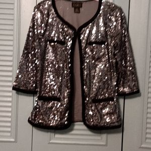 IMAN Silver Sequined Dress Jacket